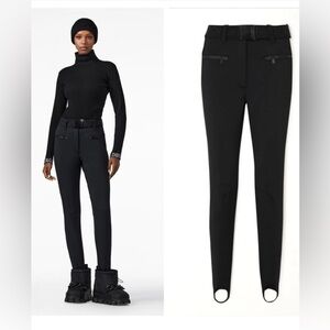 Goldbergh Paris Belted Black Slim-leg Stirrup Ski Pants NWOT US 2 Waterproof
